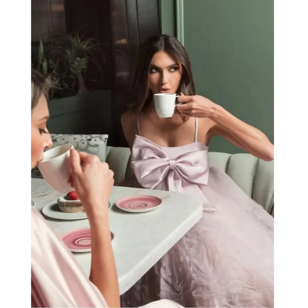 Mac Duggal Pink Bow Front Tulle Mini Dress - Picture 12 of 12